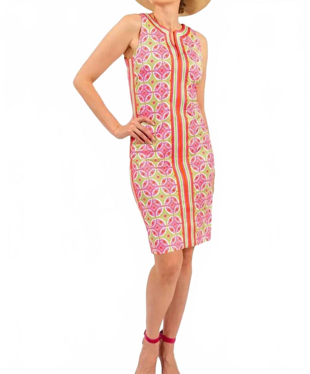 NEW GRETCHEN SCOTT jane sleeveless dress in pink/lime